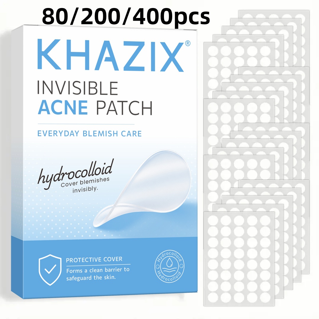 Hydrocolloid Pimple Patch - KHAZIX 80/200/400PCS Plester Jerawat Hidrokoloid, Penutup