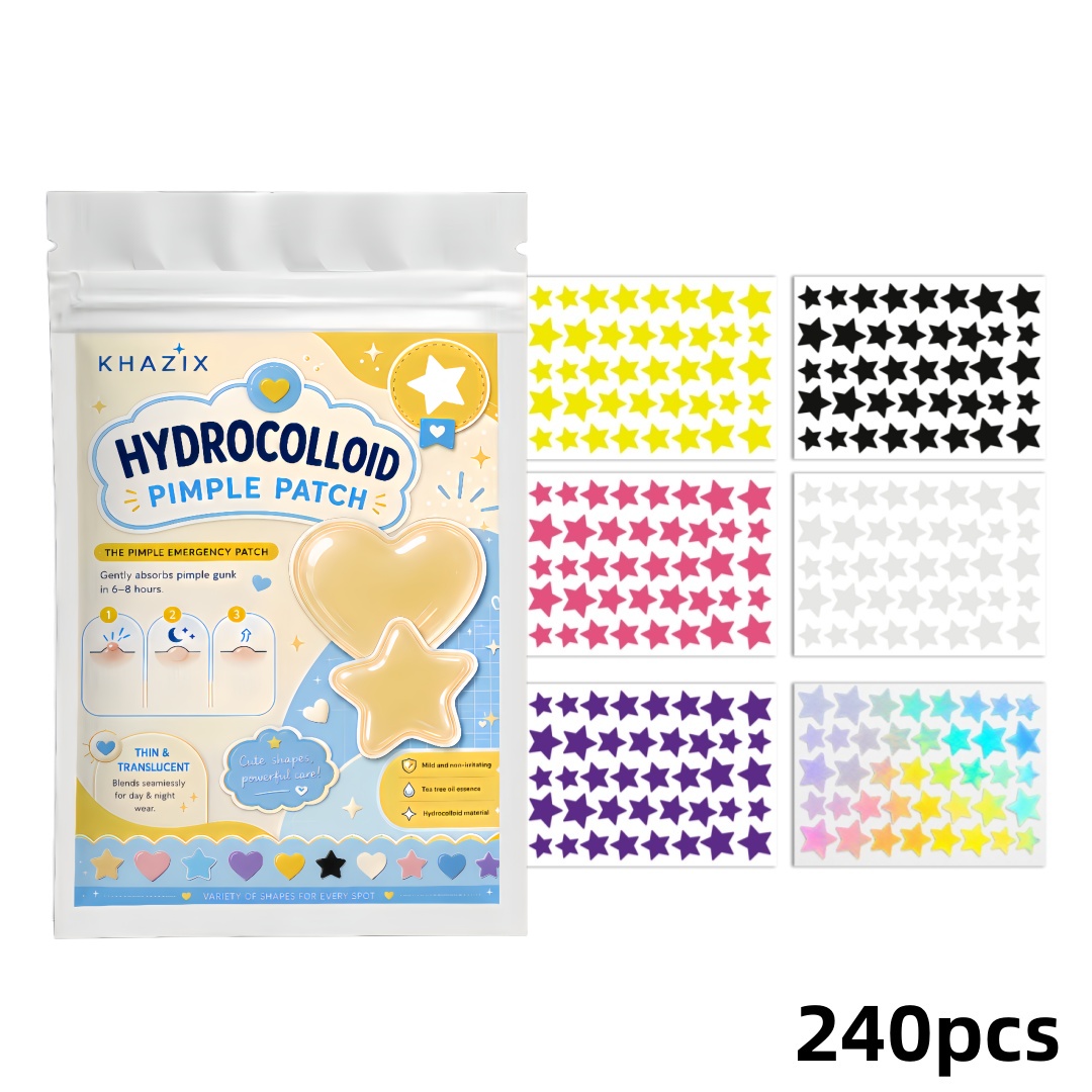 Hydrocolloid Pimple Patch - 240pcs Plester Jerawat Bentuk Bintang Untuk