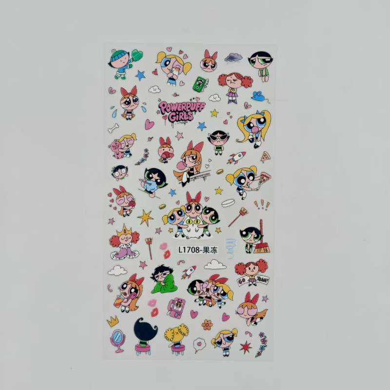 Nail Art - Stiker Powerpuff Girls, Tahan Air, Bergambar