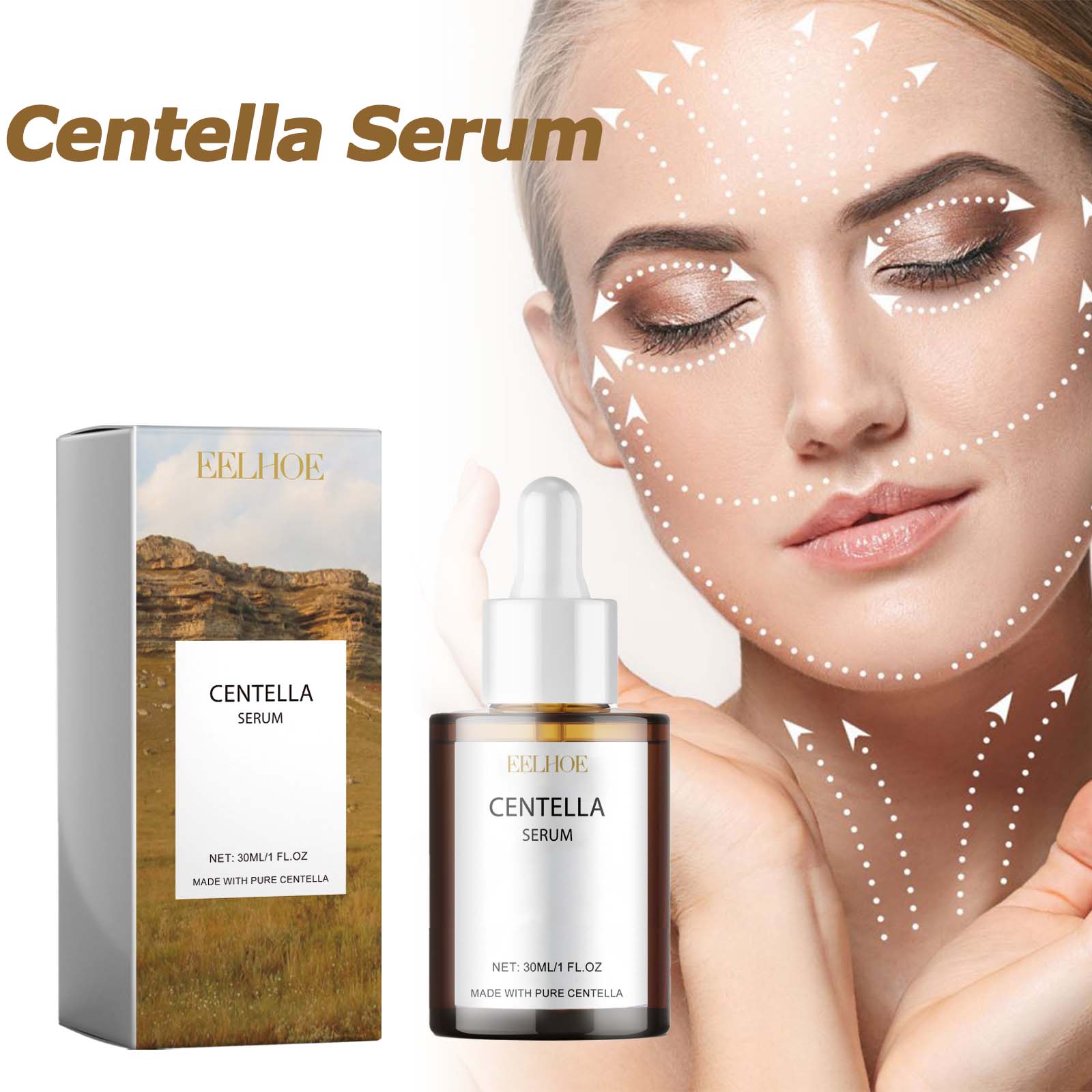 Hyaluronic Acid Facial Serum - Serum Centella Menutrisi, Memperbaiki Kulit Kering,