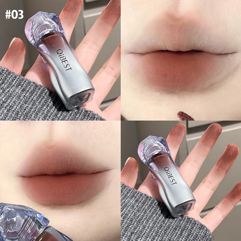 Matte Velvet Lip Tint Long Lasting - QIBEST Lipstik Cair Beludru Matte Kosmetik