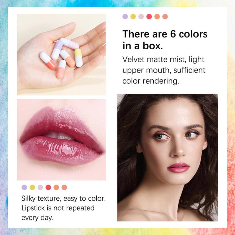 Lipstik Mini Set, 6 buah tahan - Matte Velvet Lip Tint Long Lasting ulasan dan harga