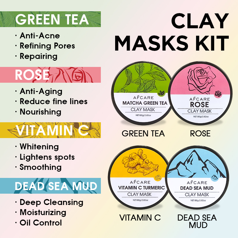 4 Pcs Set Masker Wajah Tanah L - Green Tea Cleansing Clay Mask ulasan dan harga