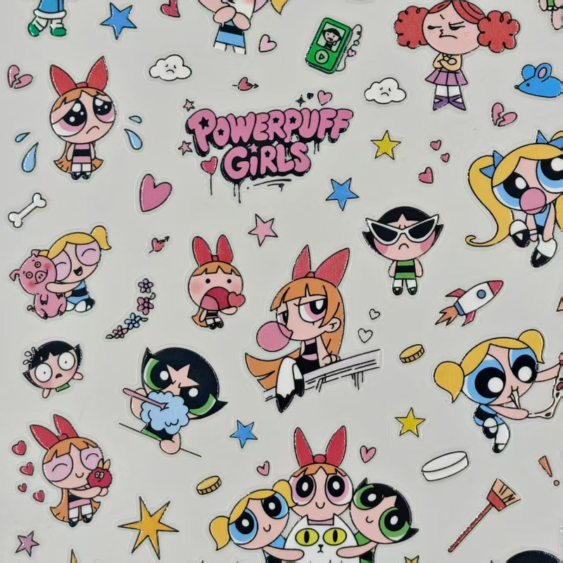 Stiker Powerpuff Girls, Tahan  - Nail Art ulasan dan harga