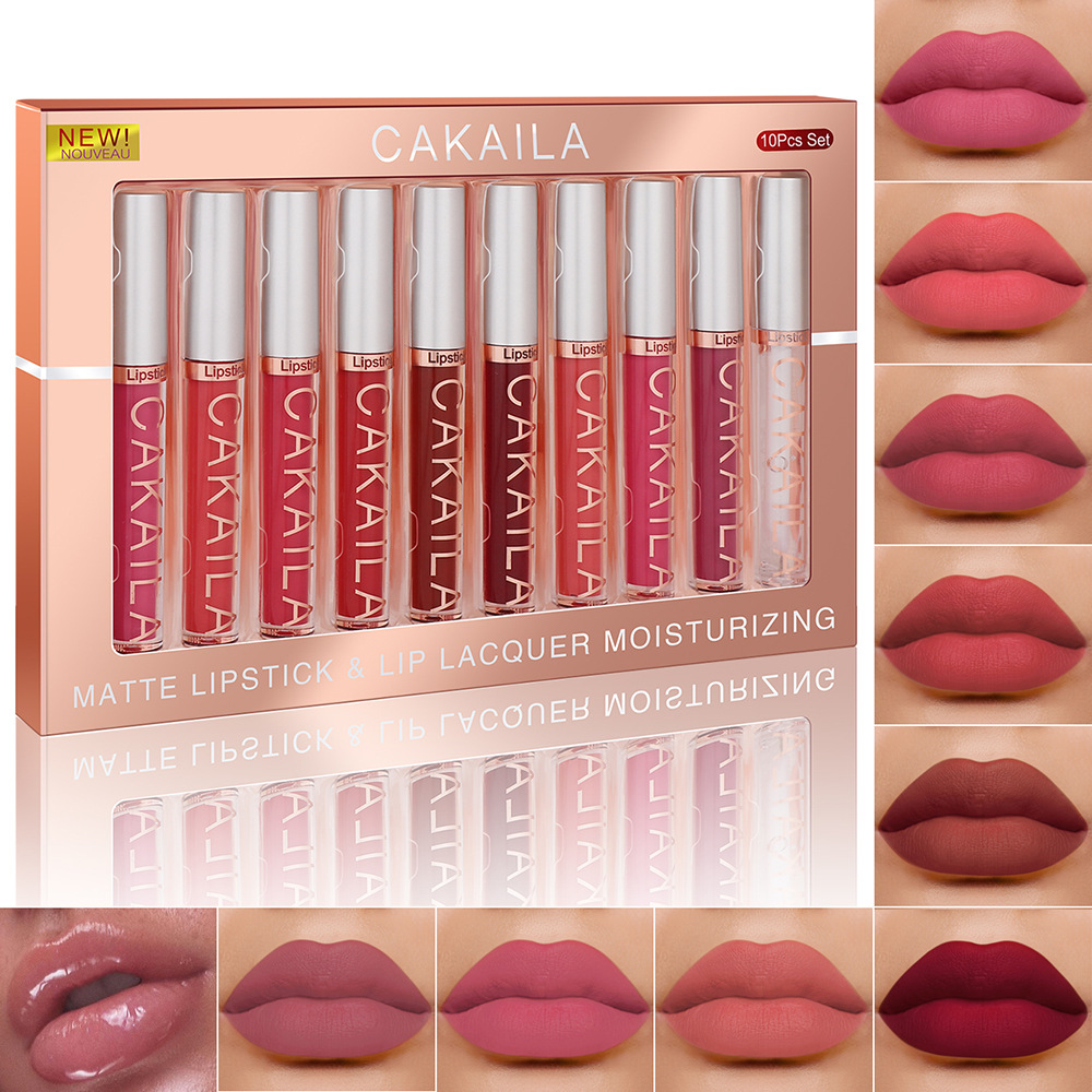 4pcs/10pcs/set Lip Gloss Nude  - Matte Velvet Lip Tint Long Lasting ulasan dan harga