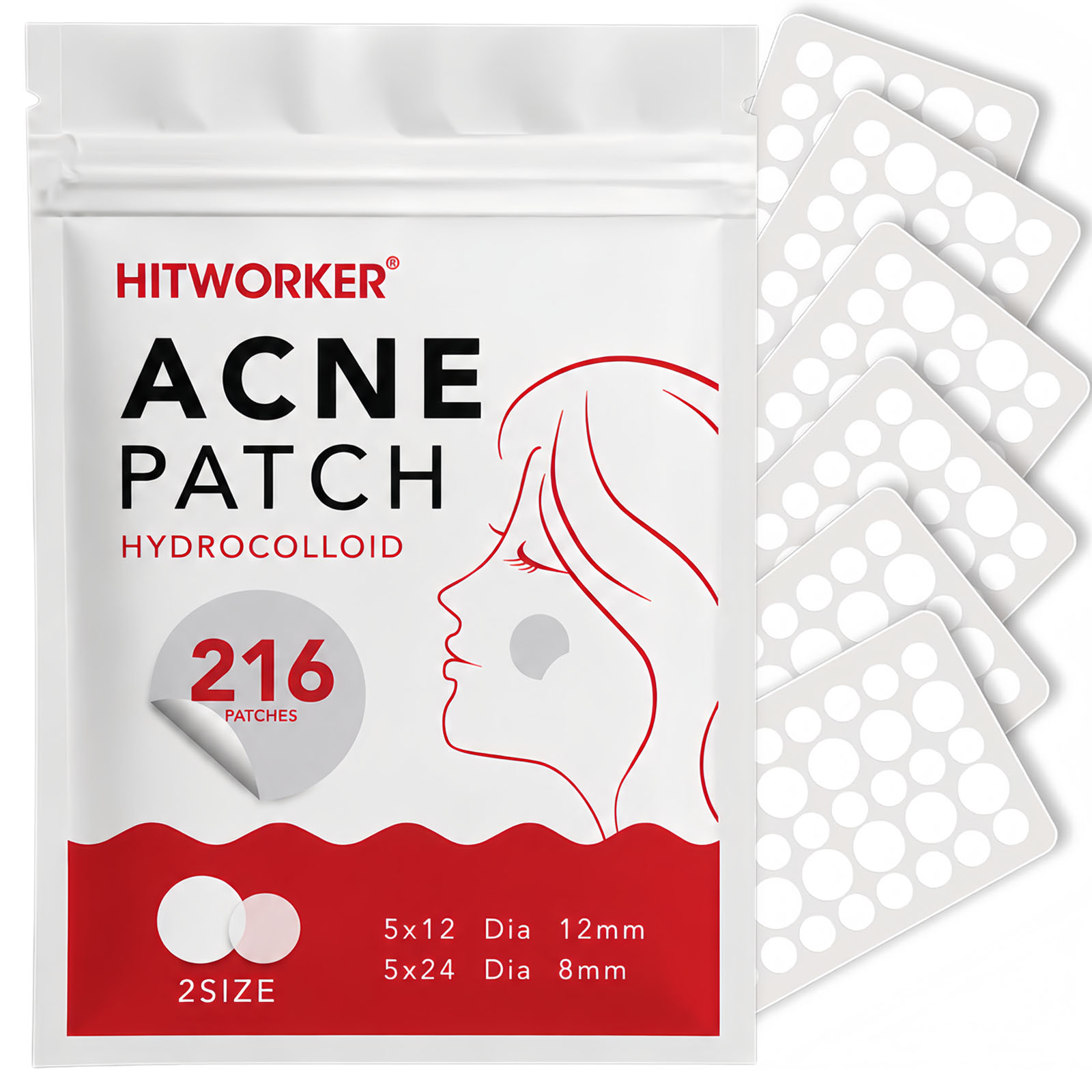 216pcs Plester Jerawat Hidroko - Hydrocolloid Pimple Patch ulasan dan harga