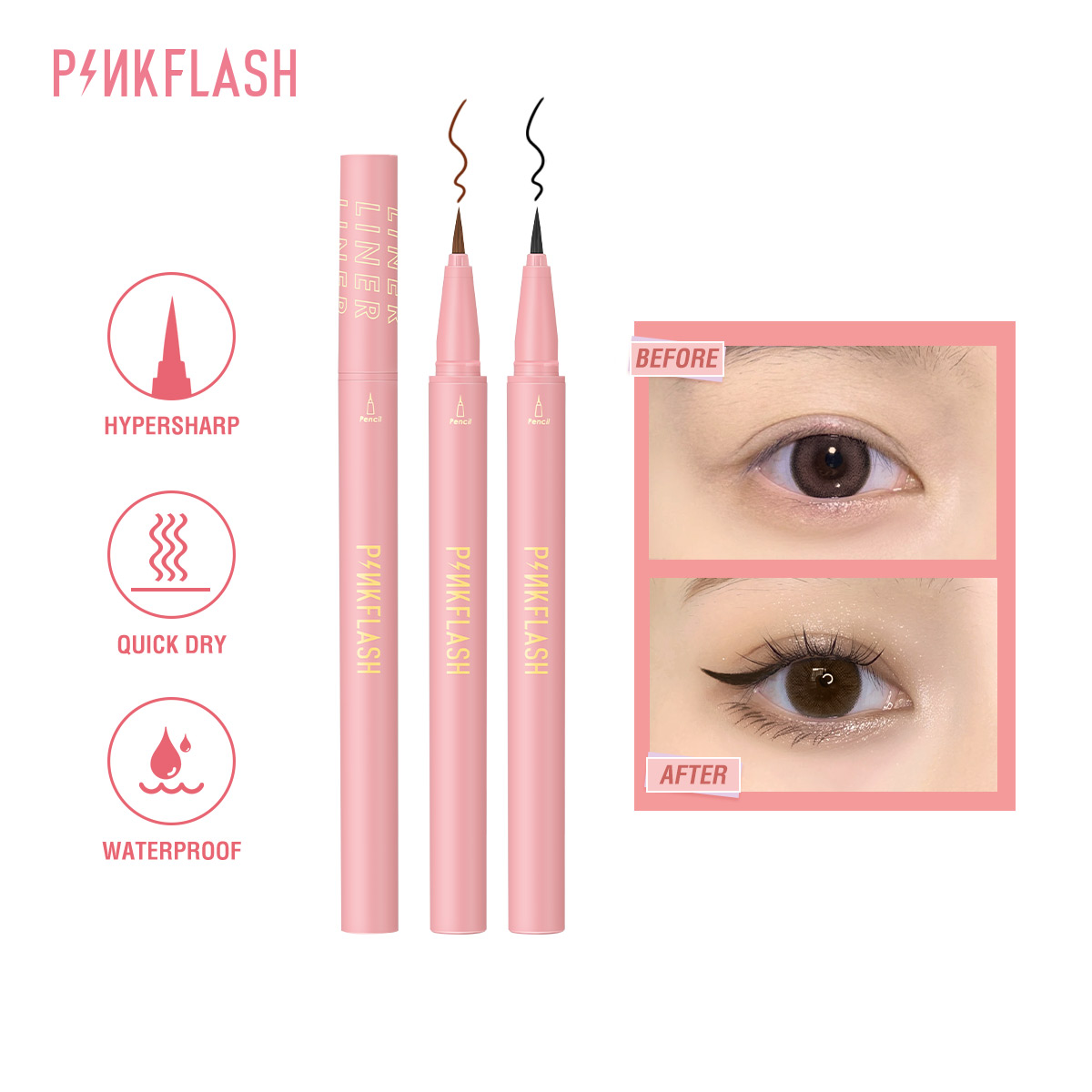 PINKFLASH Pensil Eyeliner Cair - Waterproof Liquid Eyeliner Pen ulasan dan harga